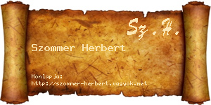 Szommer Herbert névjegykártya